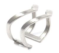 Happiness Boutique Damen Offener Ring in Silberfarbe | Statement Ring Doppel Chevron V Design