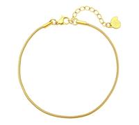 Hey Happiness Runde Schlangen-Kette Fußkettchen, aus Edelstahl Gold Damen