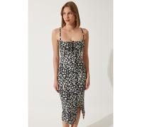 Happiness Istanbul Kleid in Schwarz/Creme - Größe 38 | Damen Kleider