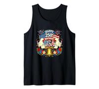 Happy 250th Birthday USA Floral 4th July US Flag Chef Tank Top