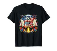 Happy 250th Birthday USA Floral 4th July US Flag Pilot T-Shirt