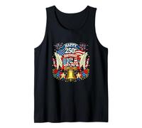 Happy 250th Birthday USA Floral 4th July US Flag Pilot Tank Top