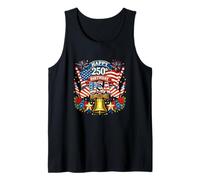 Happy 250th Birthday USA Floral 4th July US Flag Plumber Tank Top