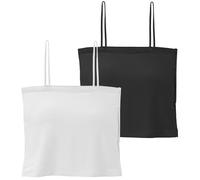 Happy Cherry 2 Stück Trägershirt Mädchen Unterhemd Spaghettiträger Top Kinder Komfort Bequem Atmungsaktive Weiche Leibchen Unterhemden 10-12 Jahre