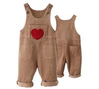 Happy Cherry Baby Cord Latzhose Jungen Mädchen Kordsamt Latzhosen Kleinkind Cordhose Overall Einteilig Verstellbarem Hosenträger Strampler Babykleidung 90