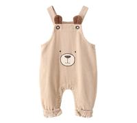 Happy Cherry - Baby Cord Latzhose Overall Mädchen Jungen Bequeme Hosenträger Hose Säuglingsoverall für Winter Frühling Herbst - 12-18 Monate - Beige