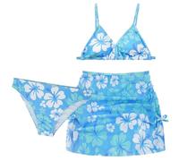 Happy Cherry - Bademode Bikini Sets Mädchen Teenager für Schwimmen Strand Surfen Tankini Badeanzug Sommer 3-teiliges Schwimmanzug-Set Swimsuit Bikini-Oberteil Slip Rock - 12-13 Jahre - Blau