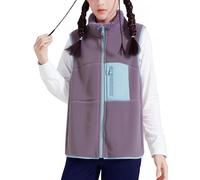 Happy Cherry - Fleeceweste Kinder Winter Polar Weste Jungen Mädchen Warme Winterjacke Ärmellose Stehkragen Kleinkind Winterweste mit Reißverschluss für Outdoor Schule Sport - 110-116 - Lila