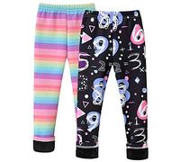 Happy Cherry Gedruckte gemusterte Leggings Mädchen Kinder Fleecehose Hosen Elastischer Bund Warme Strumpfhose Dehnbare Leggings Long Pants 2er