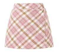 Happy Cherry - Kurzer Rock Mädchen Karierter Röcke für Herbst Frühling Winter Kleinkind Skater Minirock A Linie Elastische Taille mit Innenhose für Schule Karneval Hochzeit Party - 9-10 Jahre - Rosa