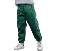 Happy Cherry- Mädchen Cordhose Jungen Unisex Lange Hose Plüsch Freizeithose Jogginghose Kinderhose mit Elastischem Bund Herbst Winter Kordhose Thermo Hosen mit Taschen Regular Fit