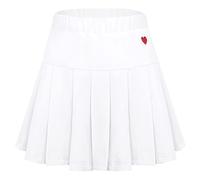 Happy Cherry Mädchen Faltenrock Schule Uniform Rock Süßer Plissee Röcke Sportskort Rock mit Innenhose Hersteller 160/DE Größe 152-158-Weiß
