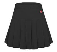 Happy Cherry Mädchen Faltenrock Schule Uniform Rock Süßer Plissee Röcke Sportskort Rock mit Innenhose Hersteller 140/DE Größe 134-140-Schwarz