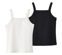 Happy Cherry Mädchen Unterhemd Spaghettiträger Top 2er Pack Normallacke Weiche Leibchen Unterhemden für Schlaf Sport Yoga 160CM/13-14 Jahre