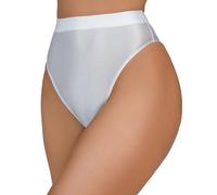 Happy Cherry Nahtlose glänzende Cheeky Strings für Frauen Weiche seidige elastische Slips Hohe Taille Leichte Stretch Basic Höschen Weiß L