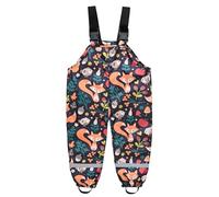Happy Cherry - Regen-Latzhose Junge Mädchen Regenhose Kinder Unisex Matschhose Sommer wasserdichte Overalls für Outdoor-Sportarten Schlamm-Hosenträger für Frühling Herbst Winter - 6-7 Jahre - Schwarz
