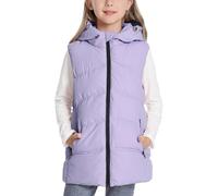 Happy Cherry - Weste Jungen Mädchen mit Kapuze Warmer Winterweste Ärmellose Winterjacke Kinder Gepolsterte Kindermantel Outdoorweste Kleinkind Frühling Herbst - 98-104 - Lila