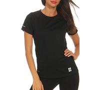 Happy Clothing Damen Sport T-Shirt Kurzarm Trikot Sommer Funktionsshirt Fitness Top, Größe:M, Farbe:Schwarz