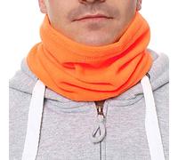 Happy Clothing Herren Schlauchschal aus Fleece mit Kordel, einfarbiger Fleeceschal für Damen und Herren, Farbe Schwarz, Dunkelblau, Grün, Weiß, Grau und Orange, Größe:Einheitsgröße, Farbe:Orange