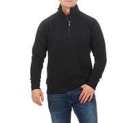 Happy Clothing Herren Troyer Schwarz Größe M - Klassischer Herren Pullover mit Reißverschluss und Stehkragen - Warmes Fleece Sweatshirt 300g/m² - Regular Fit Langarmshirt - Größen S bis 5XL