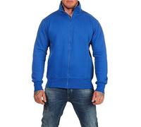 Happy Clothing Sweatshirtjacke Herren Blau mit Stehkragen Größe M - Sweatjacke ohne Kapuze aus Baumwollmischung, Reißverschlussjacke in Regular Fit für Freizeit, Alltag und Arbeit, große Größen