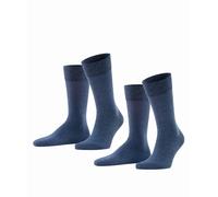 Falke Happy - 2er Pack 47-50 Navy mel. (6127) (478778) Blau 47-50