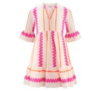 Sommerkleid HAPPY GIRLS, Mädchen, Gr. 170, N-Gr, multicolour, Web, Obermaterial: 60% Baumwolle, 40% Polyester. Futter: 100% Baumwolle, ethno, gemustert, bequem knieumspielend, V-Ausschnitt, Volant, Kl