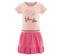 Jerseykleid HAPPY GIRLS, Mädchen, Gr. 146, N-Gr, powder pink, Jersey, Obermaterial: 95% Baumwolle, 5% Elasthan, bedruckt, Basic knieumspielend, Rundhals, Kleider Jerseykleid (85991851-146) powder pink