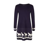 Strickkleid HAPPY GIRLS, Mädchen, Gr. 128, N-Gr, navy, Feinstrick, Obermaterial: 100% Baumwolle, gemustert, unifarben, regular fit normal, Rundhals, Kleider (55343467-128) navy