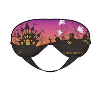 Happy Halloween Cartoon Ghost Schlafmaske, Augenmasken für Schlaf Doppelseitige Schlafmasken für Frauen Männer, Verdunkelung Augenabdeckungen zum Schlafen, Reisen