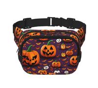Happy-Halloween-Day Trick-or-Treat-Aufdruck, Bauchtasche, Geldbörse mit verstellbarem Riemen, quadratisch, doppellagig, Unisex, überall