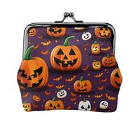 Happy-Halloween-Day Trick-or-Treat kleine Geldbörsen für Damen, Münzgeldbörse für Damen, kleine Damen-Geldbörse, mit Reißverschluss und Kussschloss, Schwarz, Einheitsgröße, Art-Deco, Schwarz ,