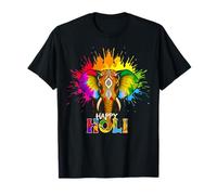 Happy Holi Festival India Colors Elephant Hindu Spring 2025 T-Shirt