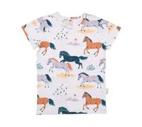 Happy Horses T-Shirt Kinder Bio-Baumwolle - Kurzarmshirt von Walkiddy mit fröhlichem Pferde-Print - nachhaltige, hautfreundliche & langlebige Qualität von Walkiddy Blau 110