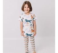 Happy Horses T-Shirt Kinder Bio-Baumwolle - Kurzarmshirt von Walkiddy mit fröhlichem Pferde-Print - nachhaltige, hautfreundliche & langlebige Qualität von Walkiddy Blau 74