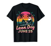 Happy Leon Day 25. Juni Santa Summer Noel Rückwärts Lustig T-Shirt