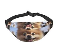 Happy pomeranian Bauchtasche für Herren und Damen, modische Hüfttasche, überall Crossbody-Tasche, Geldbörse, Hüfttasche mit verstellbarem Riemen, wasserdichte Brusttasche für Reisen, Wandern, Sport,