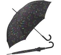 happy rain Damen Stockschirm mit Automatik Rainbow Swirls - schwarz