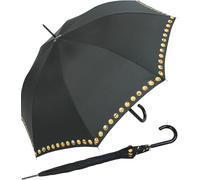 happy rain Emoticon Stockschirm groß stabil mit Automatik smile bedruckt - black-border