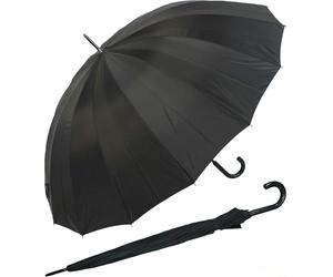 happy rain Golf Regenschirm Partnerschirm XXL- 16 teilig schwarz