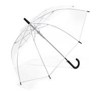 Happy Rain - happy rain Essentials Long AC Clear Regenschirm Schwarz Schwarz