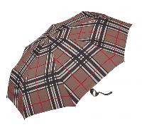 Happy Rain - Happy Rain Selection Easymatic Ultra Light Faltschirm absolut überschlag- und sturmsicher checks brown Braun