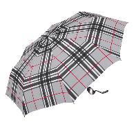 Happy Rain - Happy Rain Selection Easymatic Ultra Light Faltschirm absolut überschlag- und sturmsicher checks light grey Grau