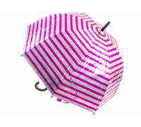 Happy Rain Long AC Domeshape Langschirm, silber-pink gestreift