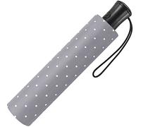 Happy Rain Mini-Taschenschirm Damen Flash Auf-Automatik - Dots (grau)