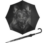 happy rain Regenschirm Auf-Automatik Schwarz Hund - Stockschirm