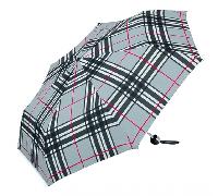 Happy Rain Selection Alu Light Faltschirm absolut überschlag- und sturmsicher checks light grey