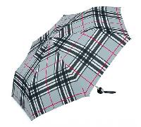 Happy Rain Selection Alu Light Faltschirm absolut überschlag- und sturmsicher checks light grey