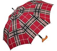 Happy Rain Selection Stützschirm mit Fritzgriff aus Holz mit Automatik stabil windfest - checks red (86 cm)