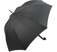 Happy Rain - Stormwalker Gents Long AC Golfschirm mi Holzgriff schwarz/karo Schwarz